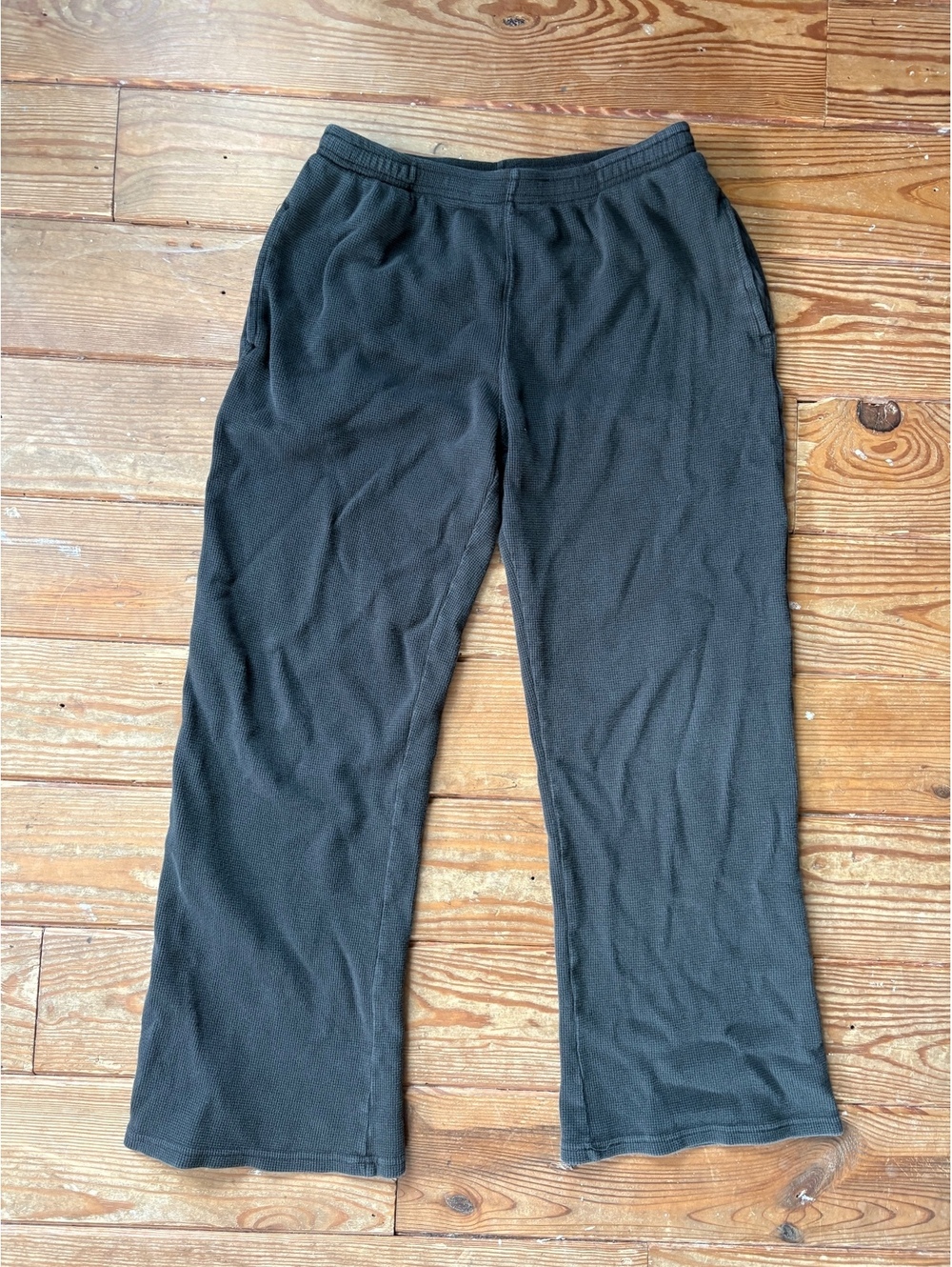 Brandy Melville Charcoal Waffle Knit Thermal Lounge Pants One Size